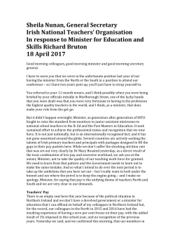 INTO General Secretary in response to Minister for Education and