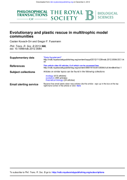 communities Evolutionary and plastic rescue in