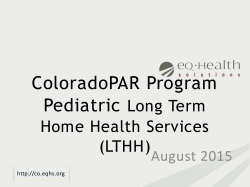 ColoradoPAR Program Pediatric Long Term