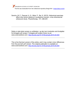 Sancho, M. F., Pascoal, A. G., Mota, P., Bø, K. (2015