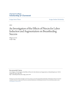 An Investigation of the Effects of Pitocin for Labor Induction and