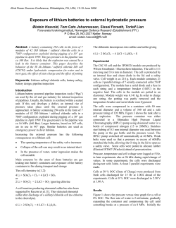Exposure of lithium batteries to external hydrostatic pressure
