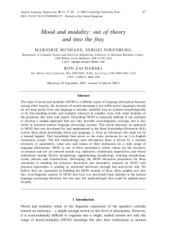 Mood and modality: out of theory and into the fray