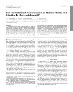 The Predominant Cholecystokinin in Human Plasma and Intestine Is