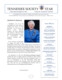 Fall Edition - Tennessee Society United States Daughters of 1812