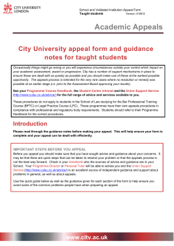 Appeal form for taught students