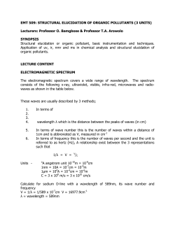 EMT 509: STRUCTURAL ELUCIDATION OF ORGANIC