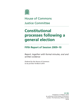Constitutional processes following a general election