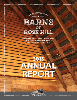 Read Barns of Rose Hill`s 2015 Annual Report