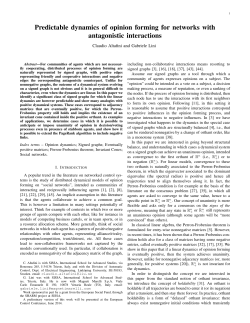 Predictable dynamics of opinion forming for networks with - ISY