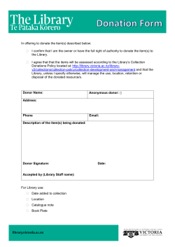 In offering to donate the item(s) described below: I confirm that I am