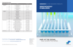 Immunoassay Stabilizers - Product Brochure