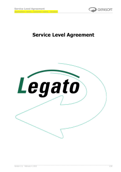 Legato Service Level Agreement