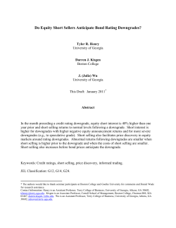 Do Equity Short Sellers Anticipate Bond Rating Downgrades?