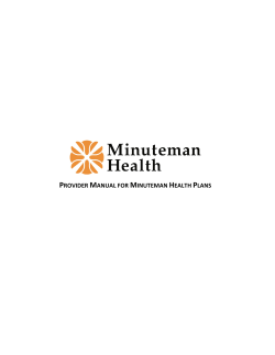 provider manual for minuteman health plans