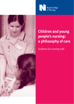 Children and young people`s nursing: a philosophy of care