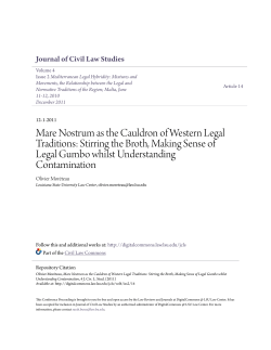 Mare Nostrum as the Cauldron of Western Legal Traditions: Stirring