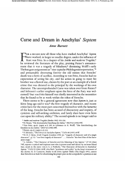 Curse and Dream in Aeschylus` Septem Anne Burnett