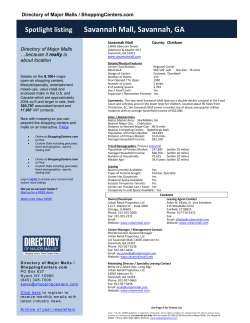 Spotlight listing Savannah Mall, Savannah, GA