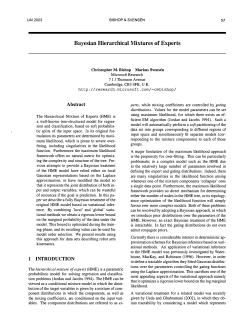 Bayesian Hierarchical Mixtures of Experts Microsoft Research 7 J J