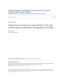 Dogs of war or tomorrow`s peacekeepers?: the role of mercenaries