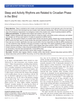 Sleep and Activity Rhythms are Related to Circadian Phase in the