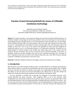 Erection of post-formed gridshells by means of inflatable membrane