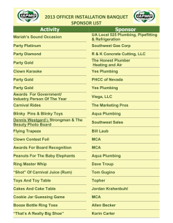 2013 OFFICER INSTALLATION BANQUET SPONSOR LIST Activity