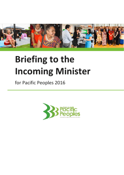 Briefing to the Incoming Minister for Pacific Peoples 2016