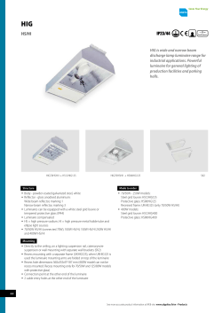 HIG is wide and narrow beam discharge lamp luminaire range for