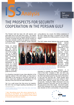 thE proSpEctS for SEcUrIty coopEratIon In thE pErSIan gUlf