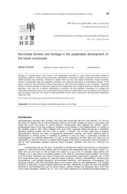 Non-Greek farmers and heritage in the sustainable