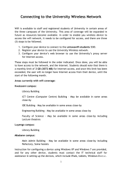 Connecting to the University Wireless Network
