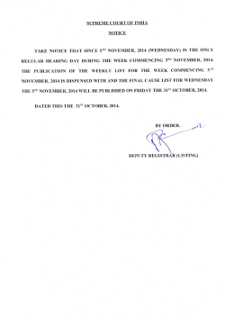 SUPREME COURT OF INDIA NOTICE ,TAKE NOTICE THAT SINCE