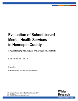 Evaluation of School-based Mental Health Services in Hennepin