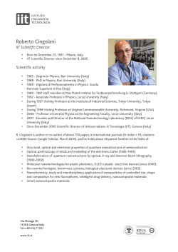 Roberto Cingolani - Istituto Italiano di Tecnologia