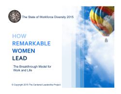 how remarkable women lead - John J. Heldrich Center for Workforce