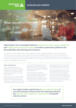 Skype Operations Framework
