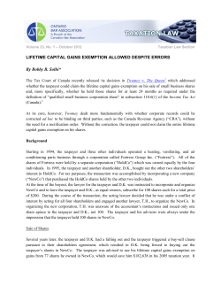 Lifetime Capital Gains Exemption Allowed Despite Errors