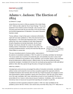 Adams v. Jackson: The Election of 1824 | The Gilder Lehrman