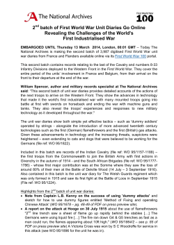 2 batch of First World War Unit Diaries Go Online Revealing the