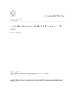 Contracts of Adhesion Under the Louisiana Civil Code