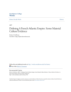 Defining A French Atlantic Empire: Some Material Culture Evidence