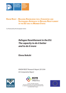 Refugee Resettlement in the EU: The capacity to do it better