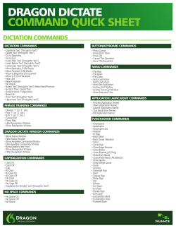 DRAGON DICTATE COMMAND QUICK SHEET