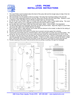 LEVEL PROBE INSTALLATION INSTRUCTIONS