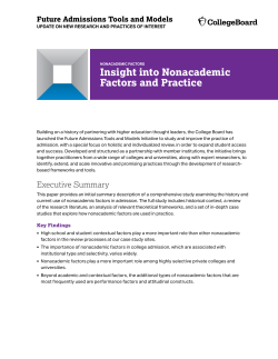 Insight into Nonacademic Factors and Practice