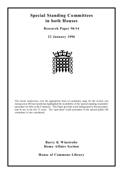 Special Standing Committees in both Houses
