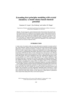 Extending first principles modeling with crystal chemistry: a bond