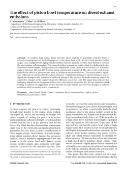The effect of piston bowl temperature on diesel